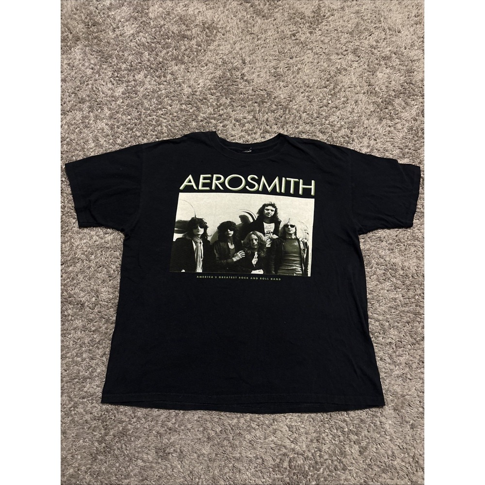 Vintage Band T-Shirt AEROSMITH America's Greatest‎ Concert Tee Black XXL 2XL